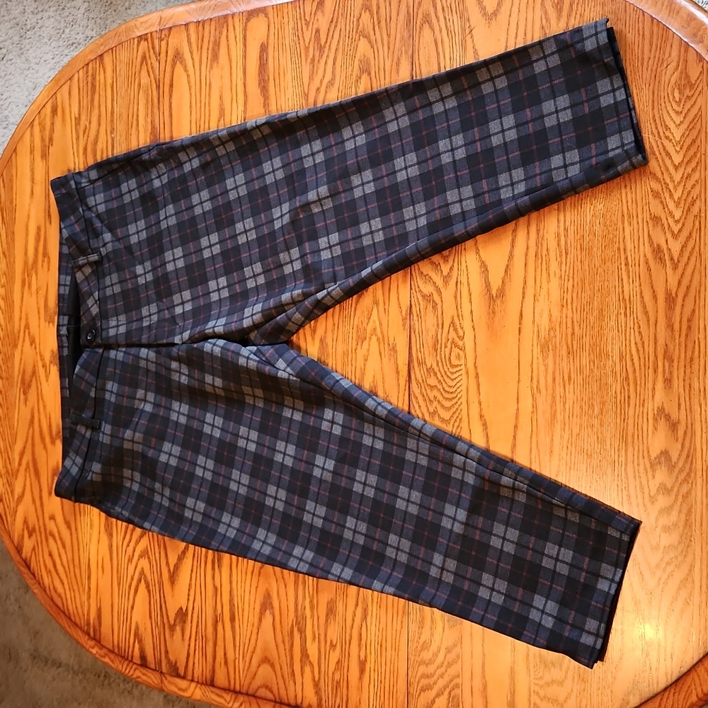 Kut from the Kloth Ankle Straight Leg Plaid Trouser